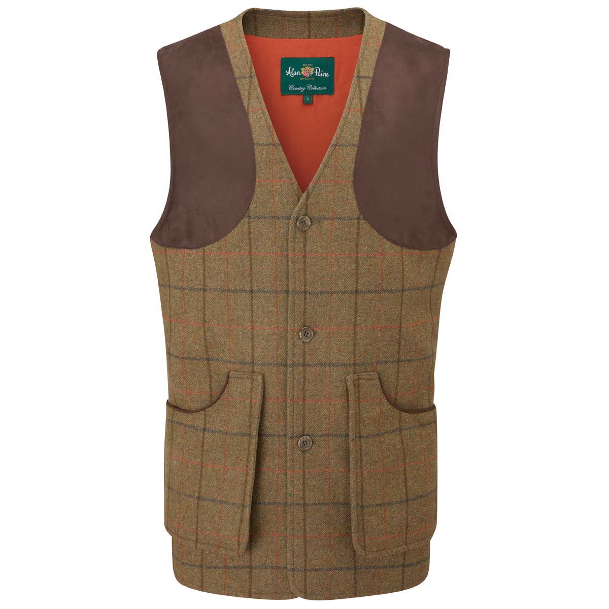 Alan Paine Combrook Tweed Shooting Waistcoat - Thyme