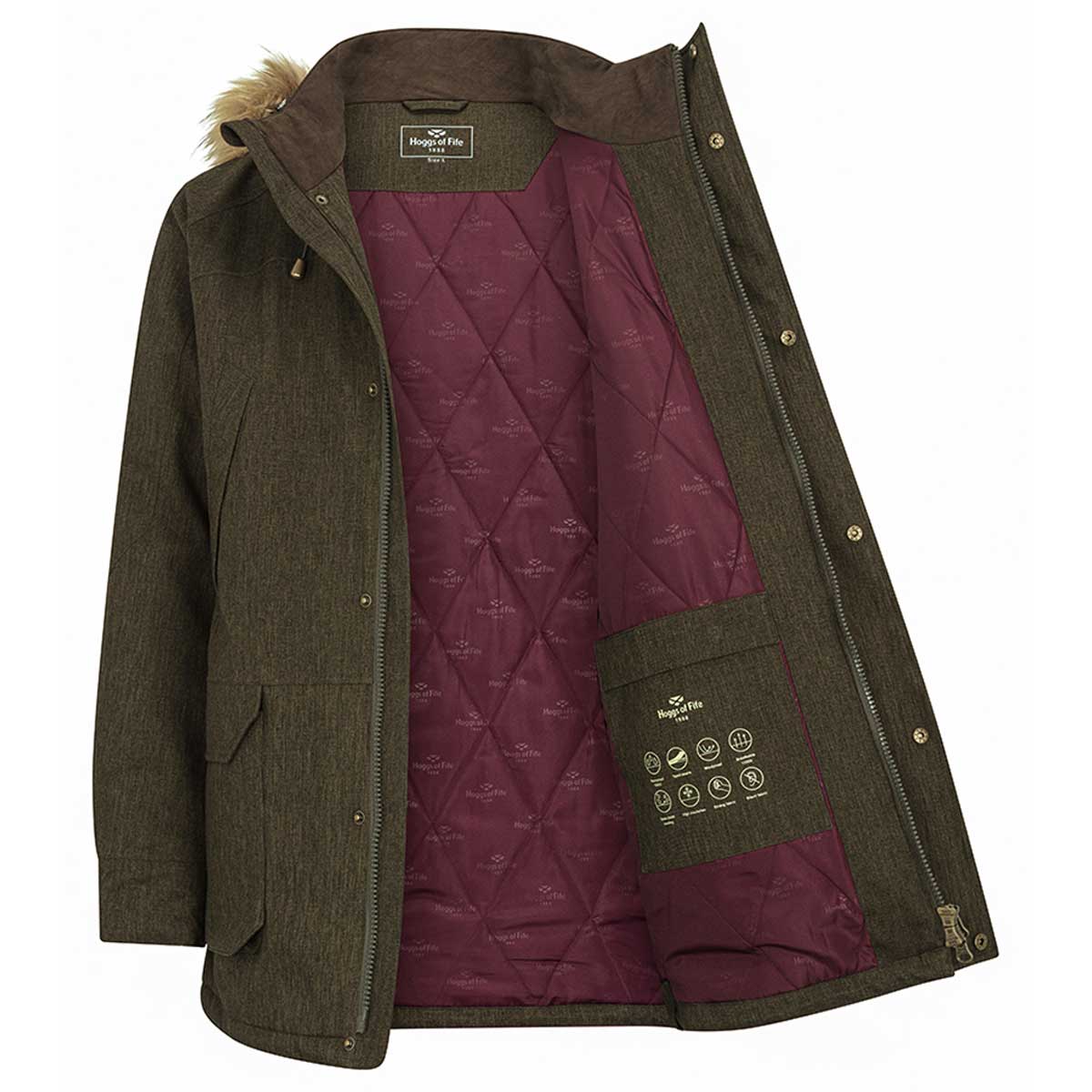 Hoggs of FiFe Argyll II Parka - green lining