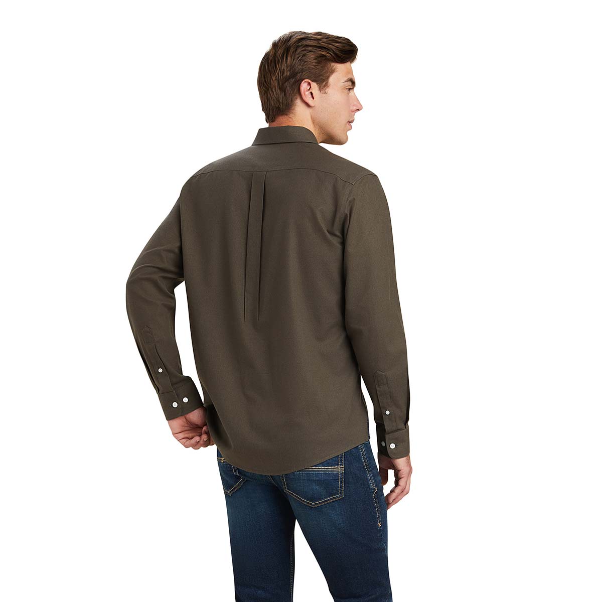 Ariat Men's Clement Shirt Earth Heather Rear