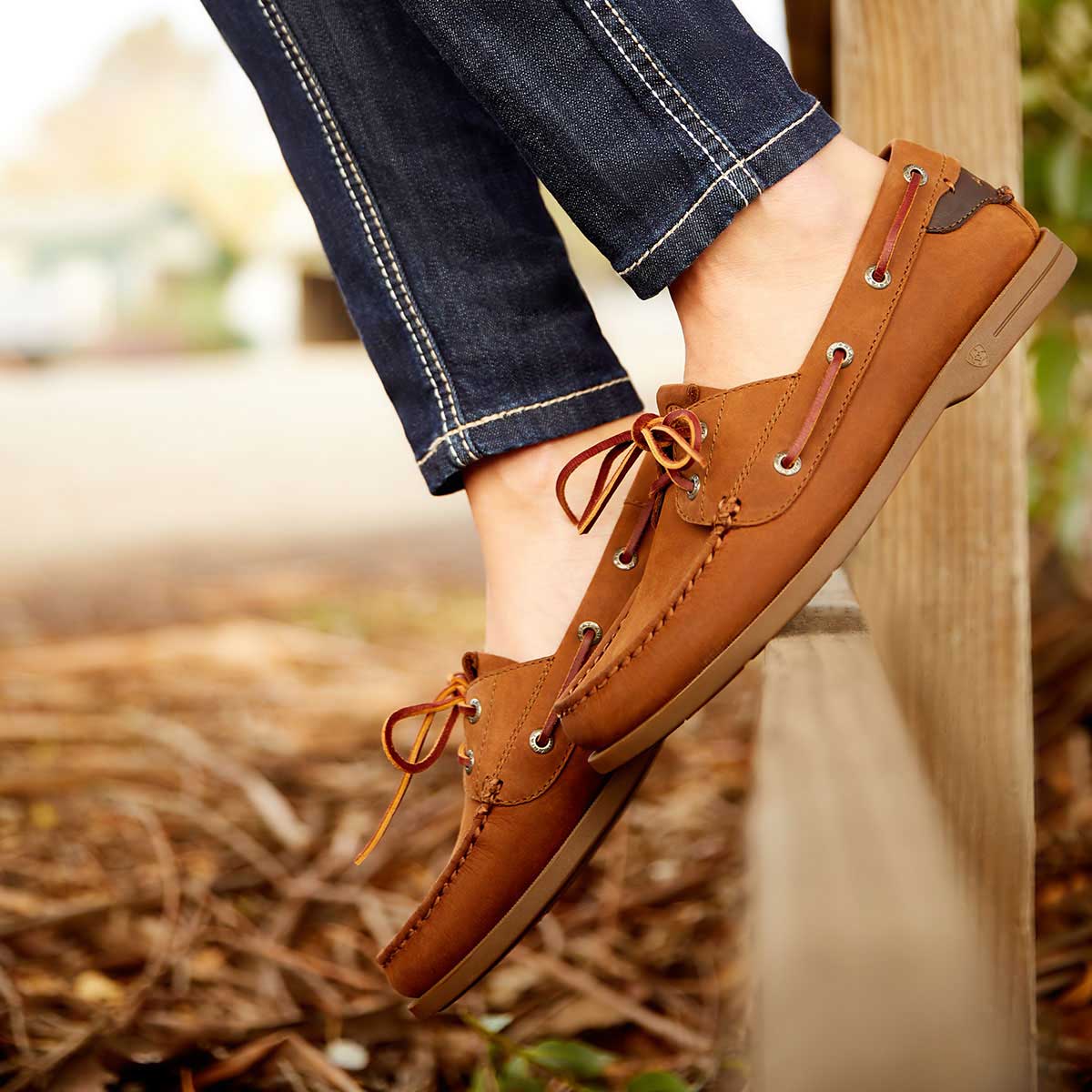 Ariat Women's Antigua Boat Shoe - on model