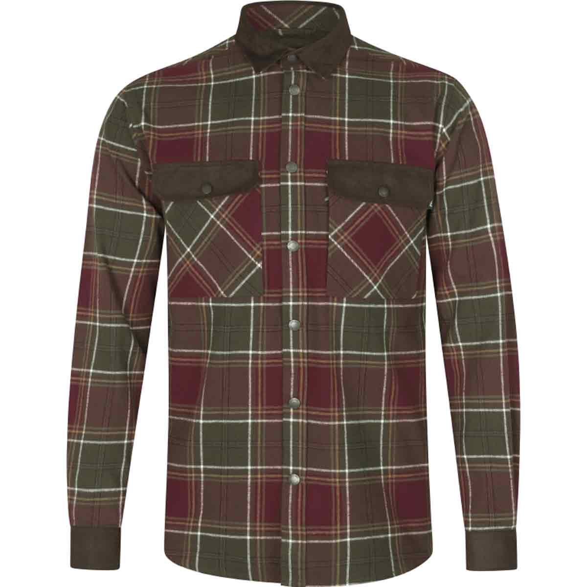 Seeland Banff Brushed Cotton Checked Shirt in Red Check