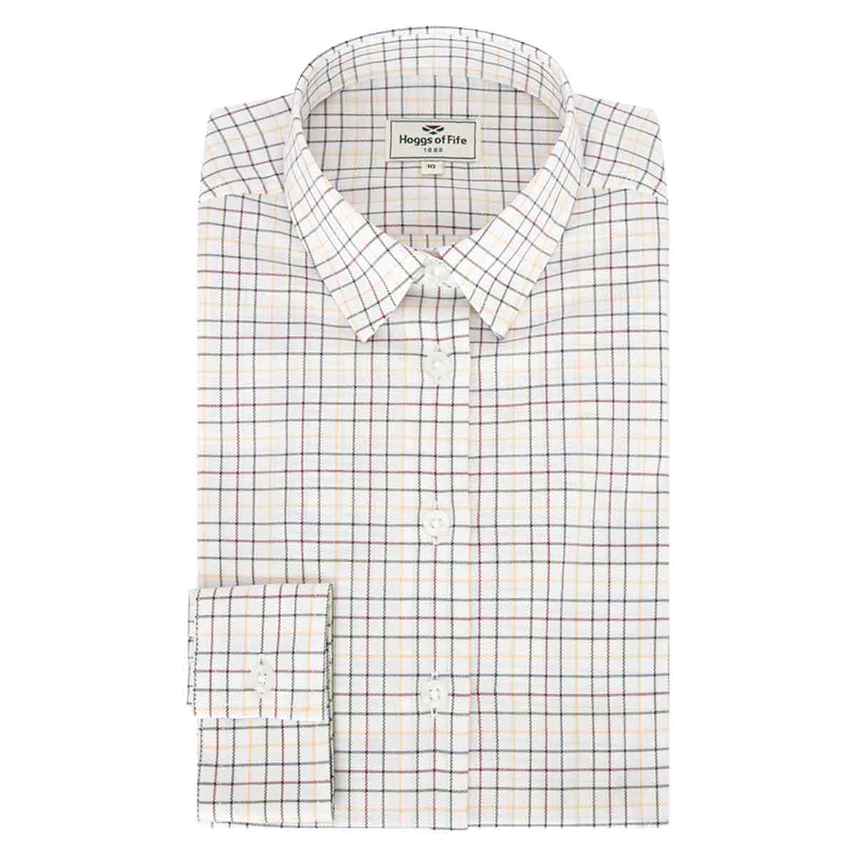 Hoggs of Fife Callie Ladies Twill Check - White Green Yellow Shirt