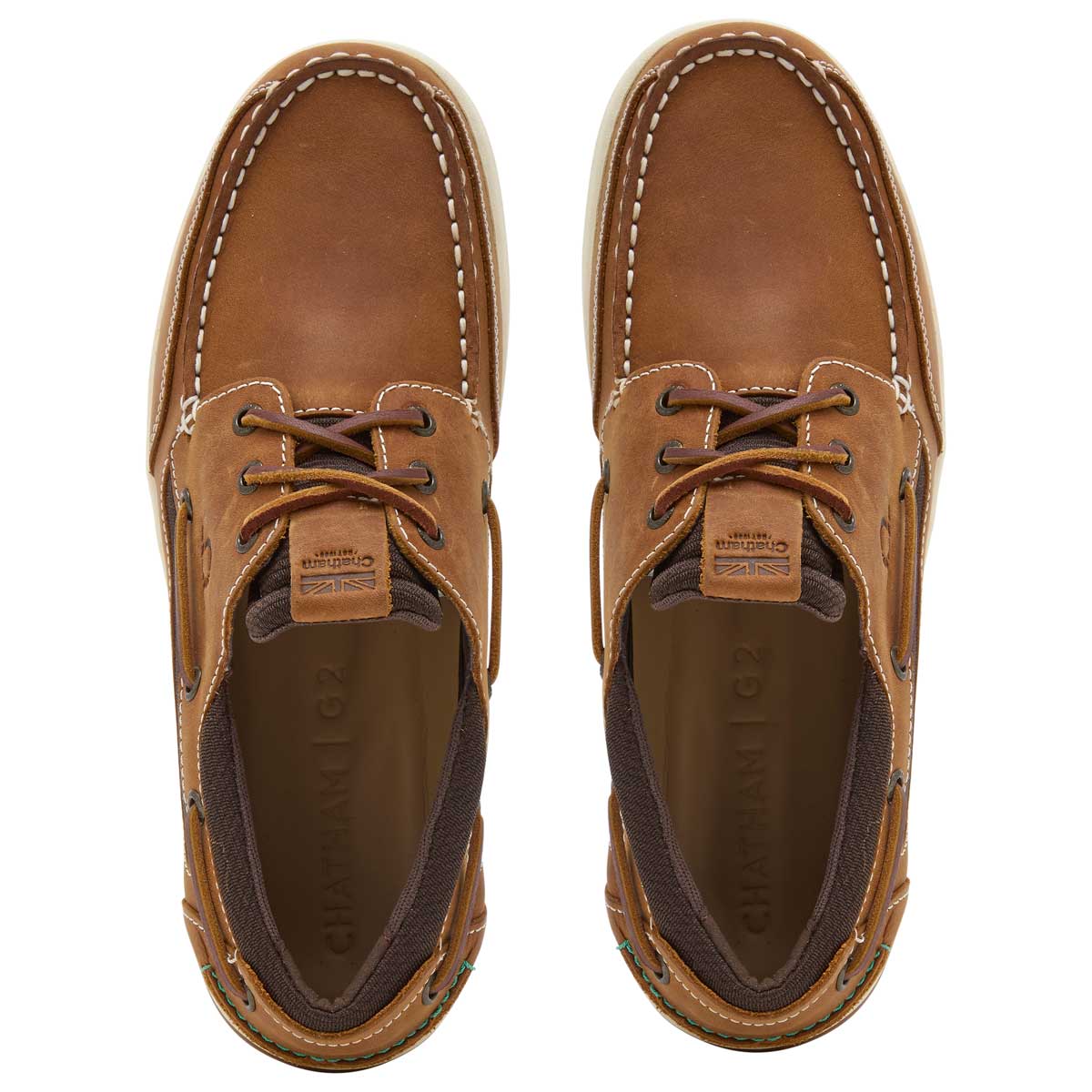 Chatham Buton G2 Men's Deck Shoes - Walnut - Top View