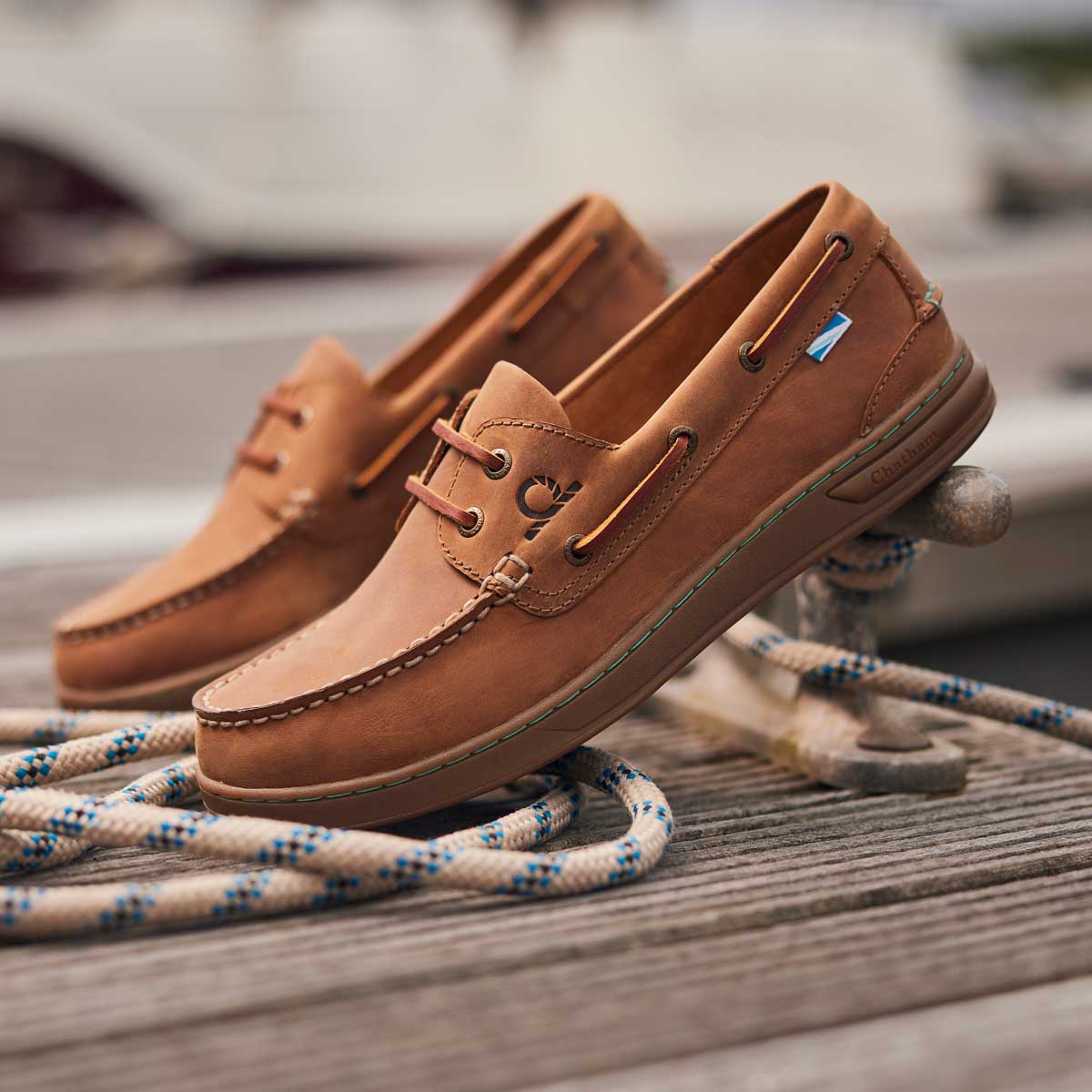 Chatham Deck Buton G2 Men's Deck Shoes - Walnut