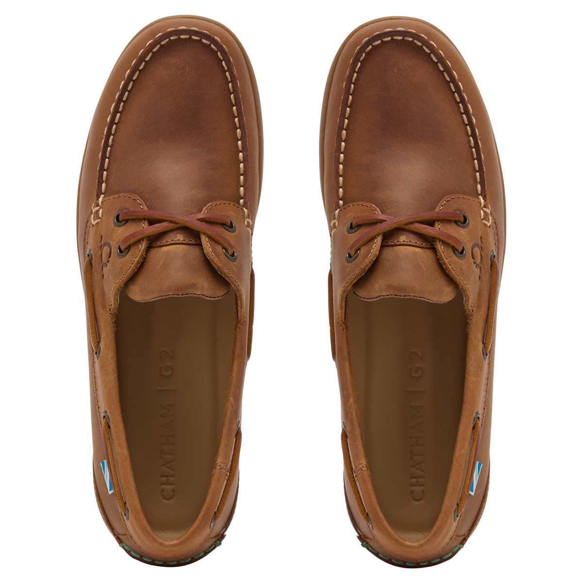 Chatham Deck Buton G2 Men's Deck Shoes - Walnut - Top View