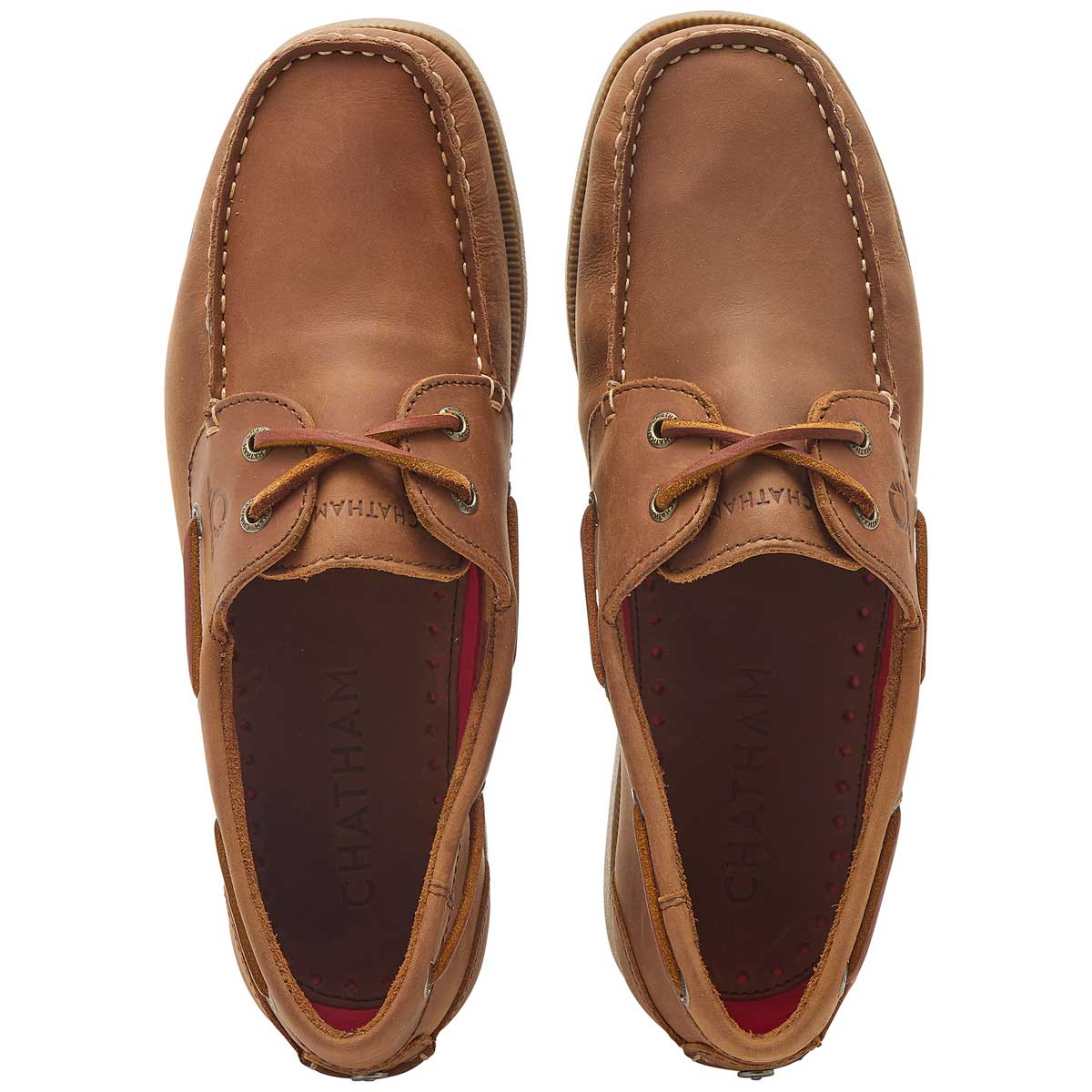 Chatham Galley II Men's Deck Shoes - Dark Tan - Top View