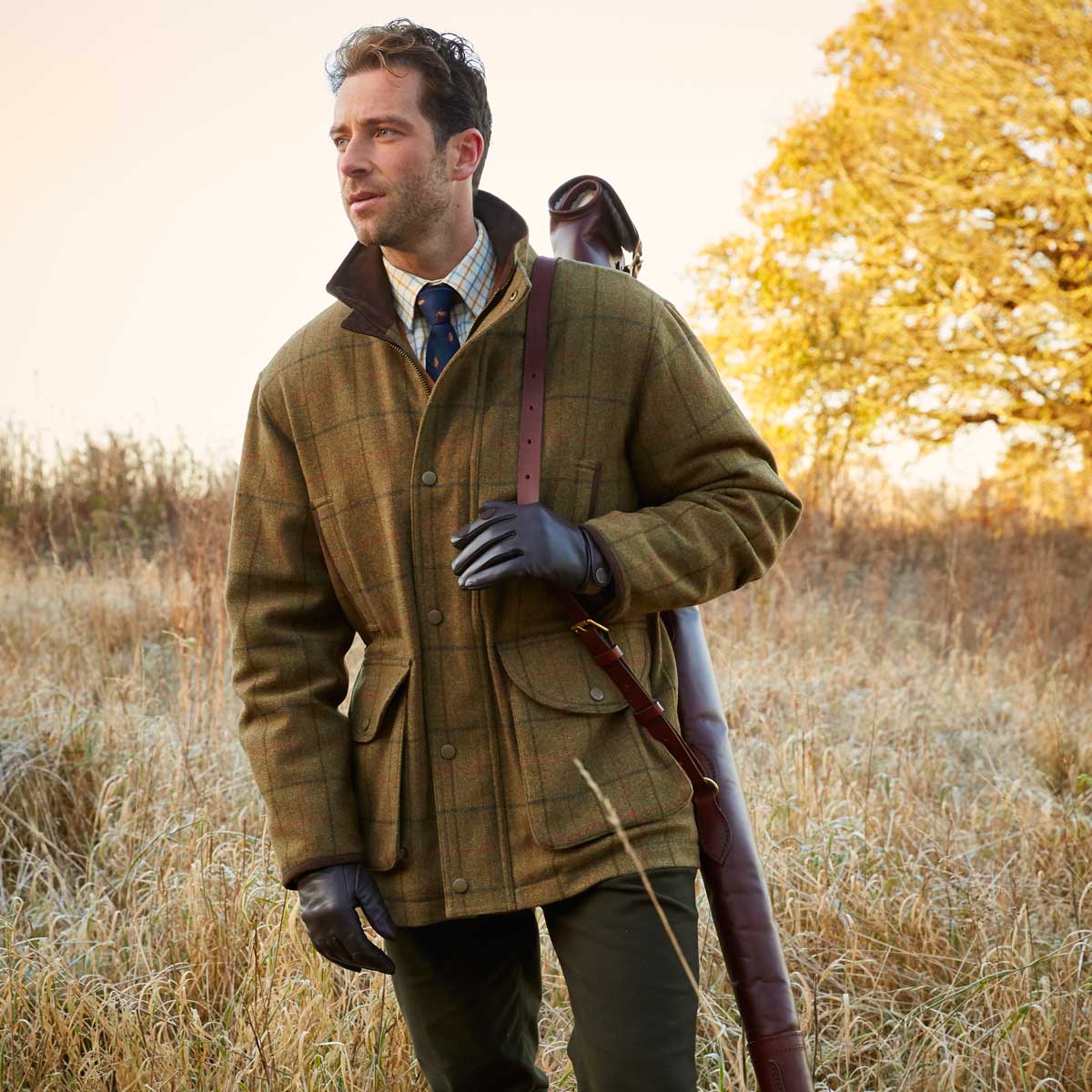 Alan Paine Combrook Tweed Waterproof Coat - Thyme