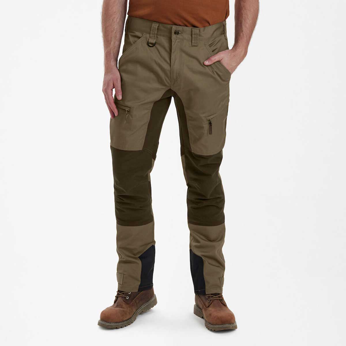 Deerhunter Rogaland Stretch Trousers With Contrast - driftwood on model