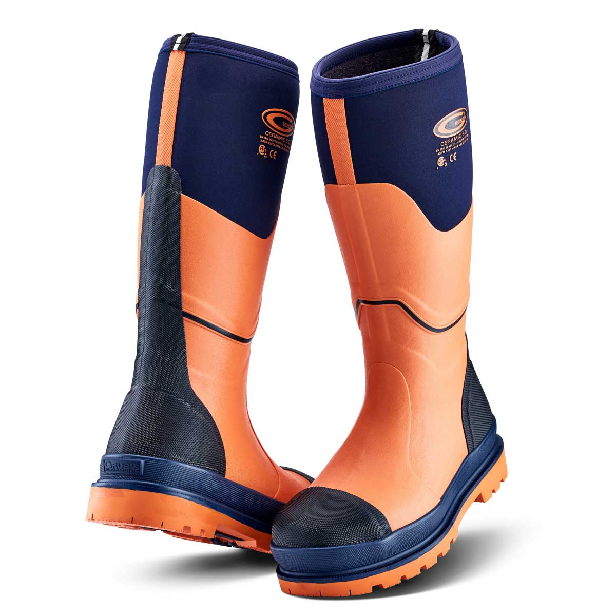 Grubs Ceramic 5.0 S5 Safety Wellington Boots - orange/blue