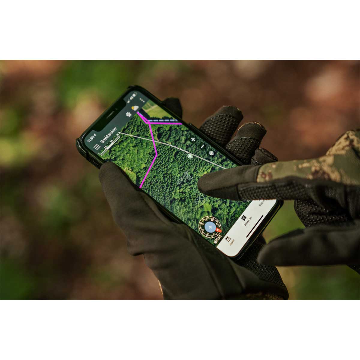 Harkila Deer Stalker Camo Fleece Gloves - touch screen