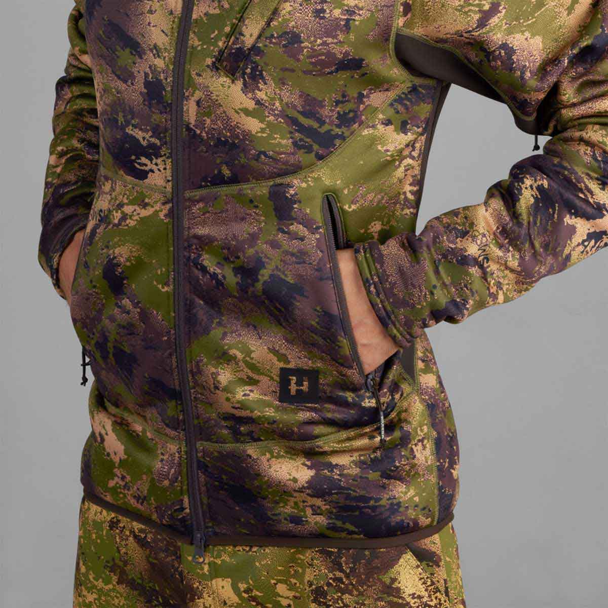 Harkila Deer Stalker Camo Fleece Hoodie - pocket detail