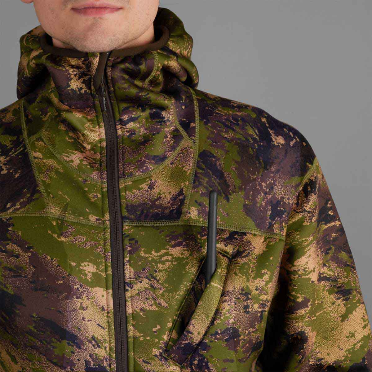 Harkila Deer Stalker Camo Fleece Hoodie - radio pocket