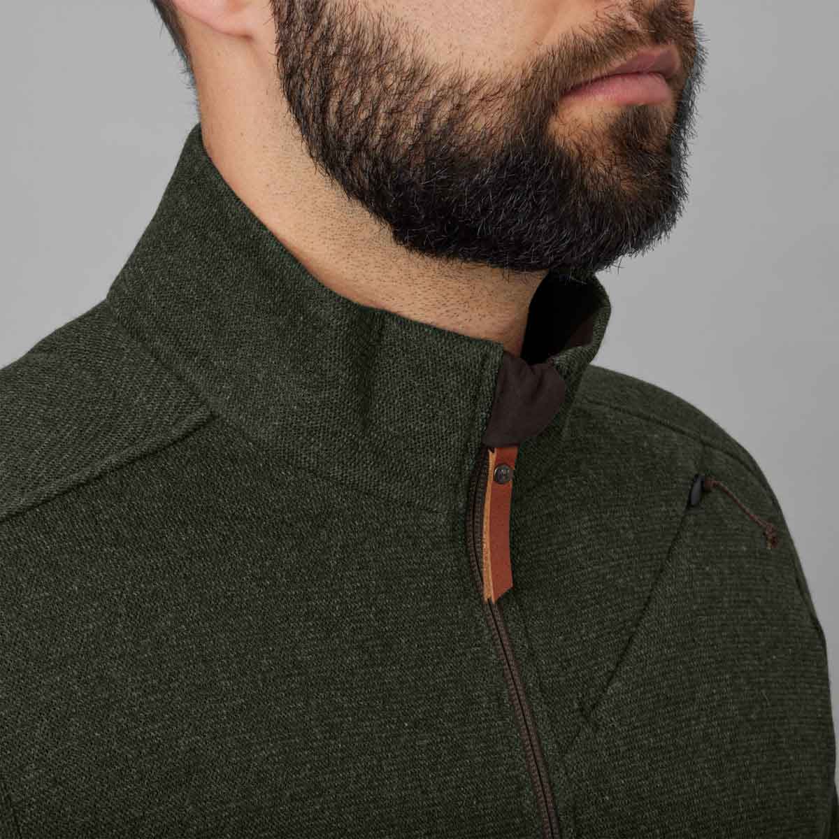 Harkila Metso Full Zip Pullover - green zip neck