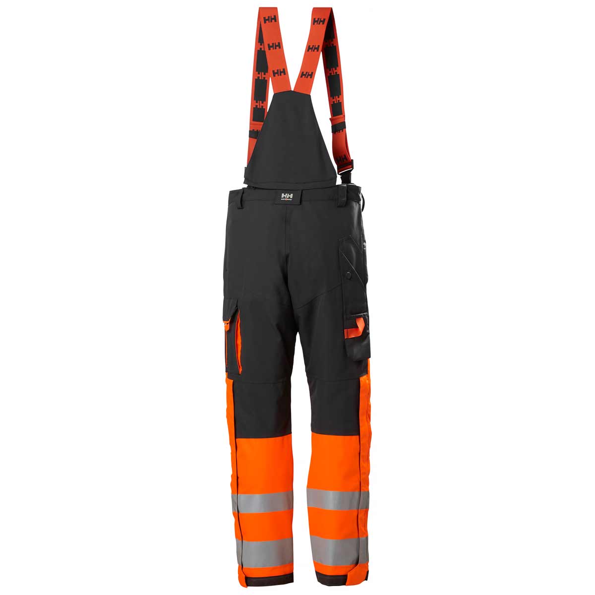     Helly-Hansen-Alna-2.0-Hi-Vis-Waterproof-Shell-Bib-Pant-Class-1-orange Ebony-Rear