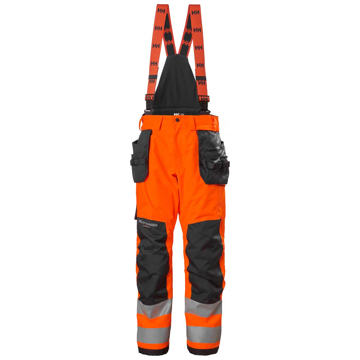 Helly-Hansen-Alna-2.0-Hi-Vis-Waterproof-Shell-Construction-Bib-Pant-Class-2-Orange