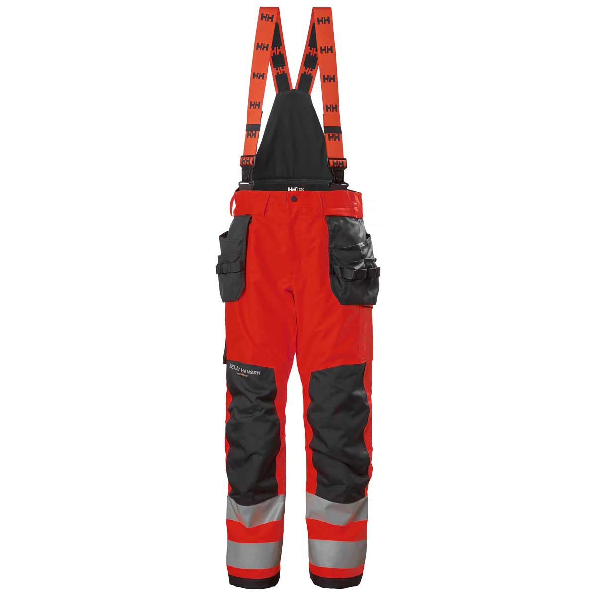     Helly-Hansen-Alna-2.0-Hi-Vis-Waterproof-Shell-Construction-Bib-Pant-Class-2-Red-Front