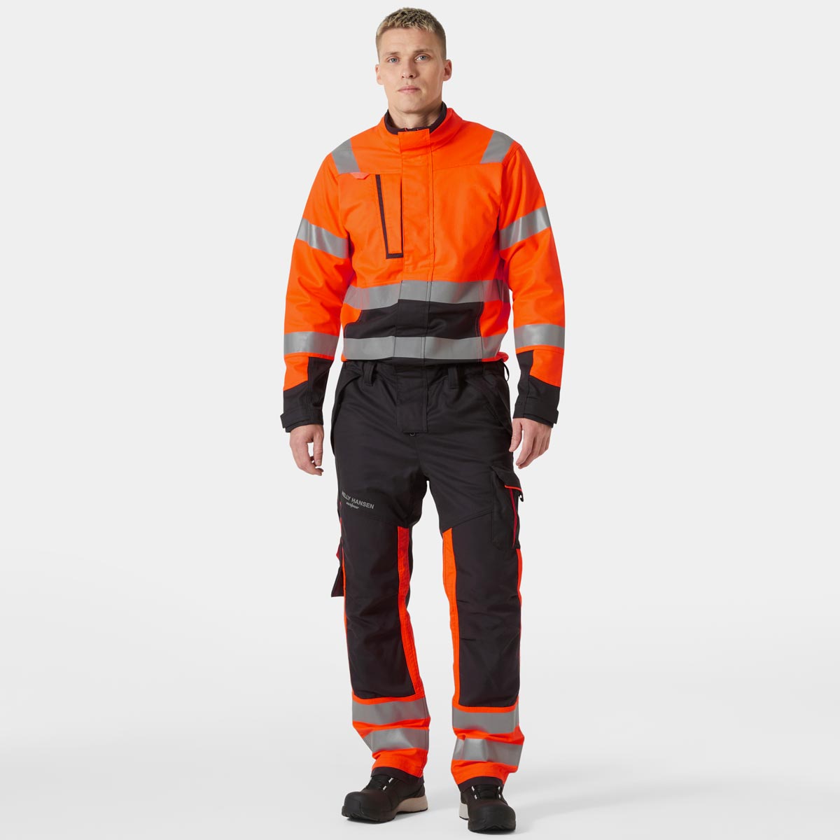 Helly Hansen Alna 2 Work Suit - Orange - On Model