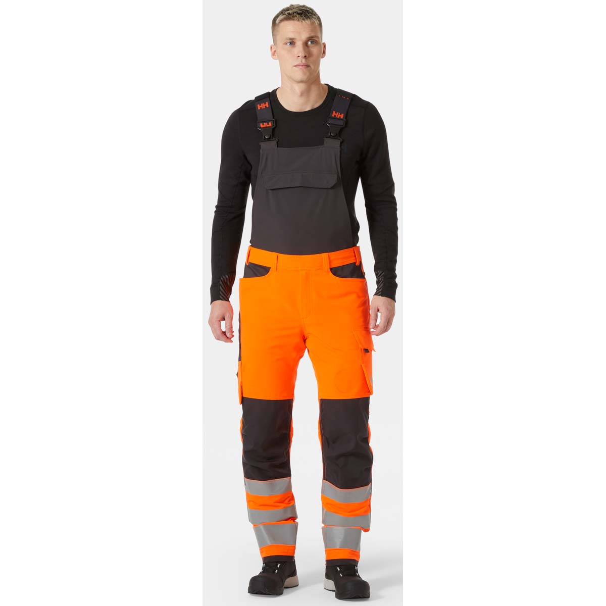 Helly Hansen Alna 4X Work Bib CL2 - Orange - On Model