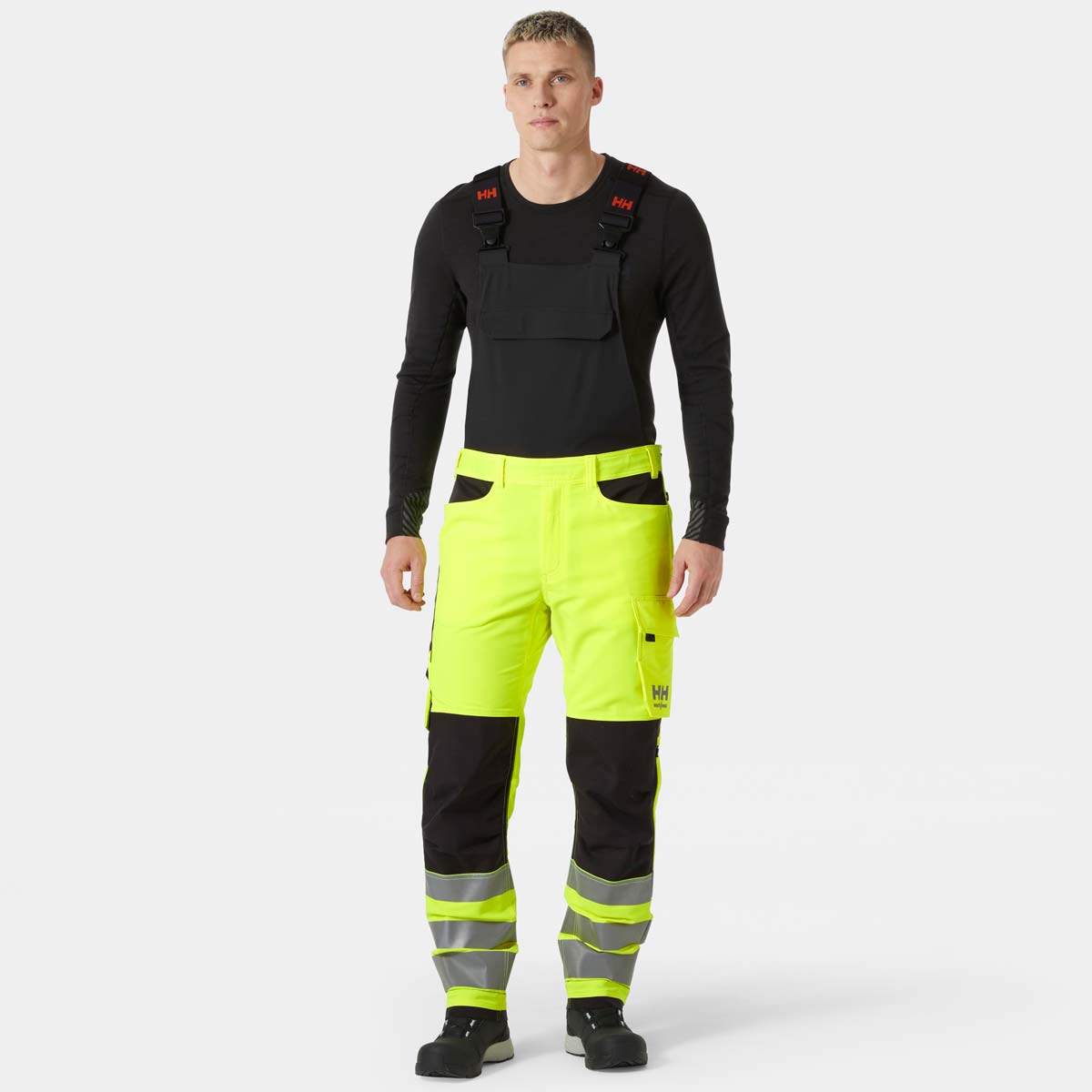 Helly Hansen Alna 4X Work Bib CL2 - Yellow- On Model