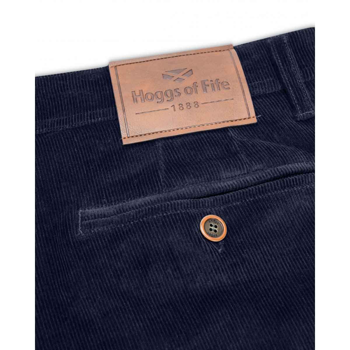 Hoggs of Fife Cairnie Stretch Cord Trousers - marine detail