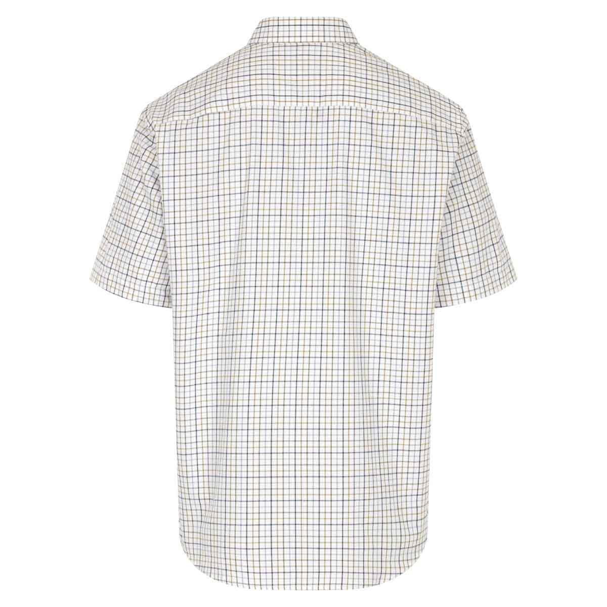 Hoggs of Fife Kessock Short Sleeve Tattersall Shirt - blue/olive rear