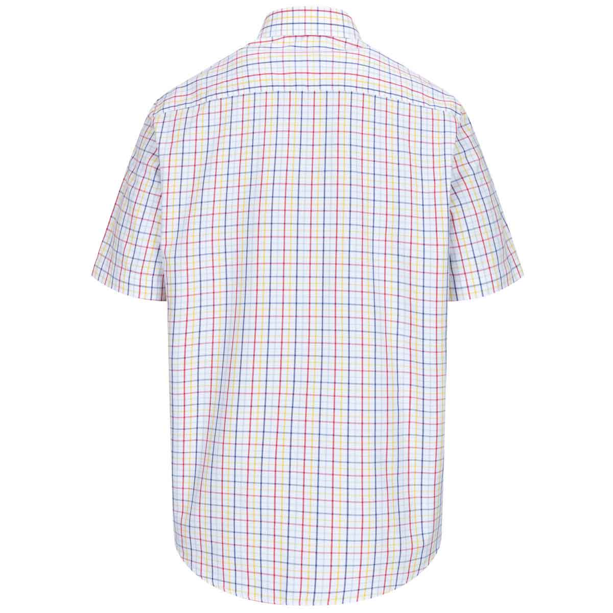 Hoggs of Fife Kessock Short Sleeve Tattersall Shirt - red/yellow rear