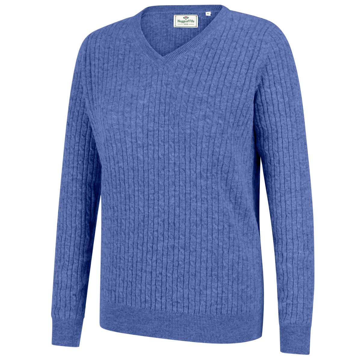 Hoggs of Fife Lauder Ladies Cable Pullover - blue