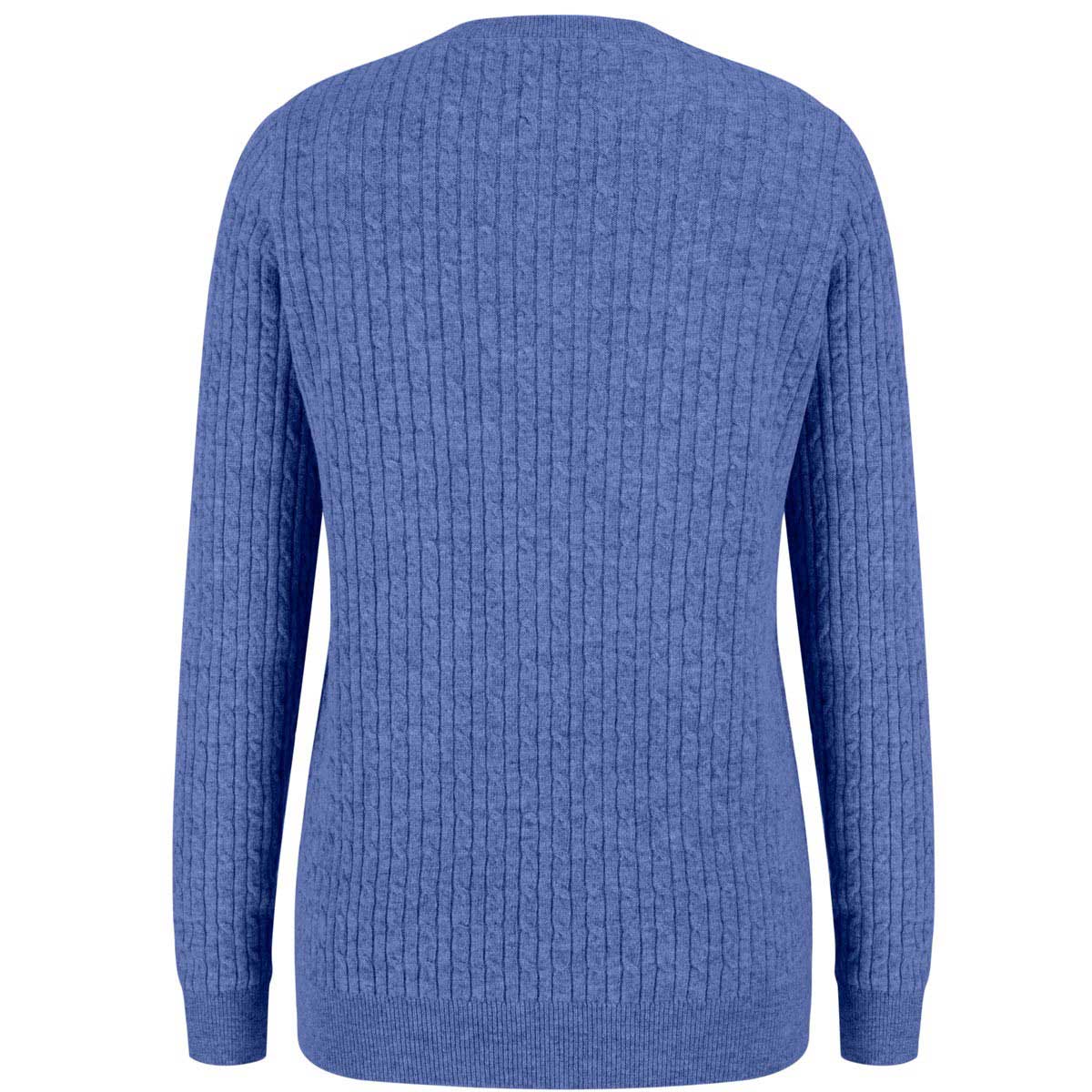 Hoggs of Fife Lauder Ladies Cable Pullover - blue rear