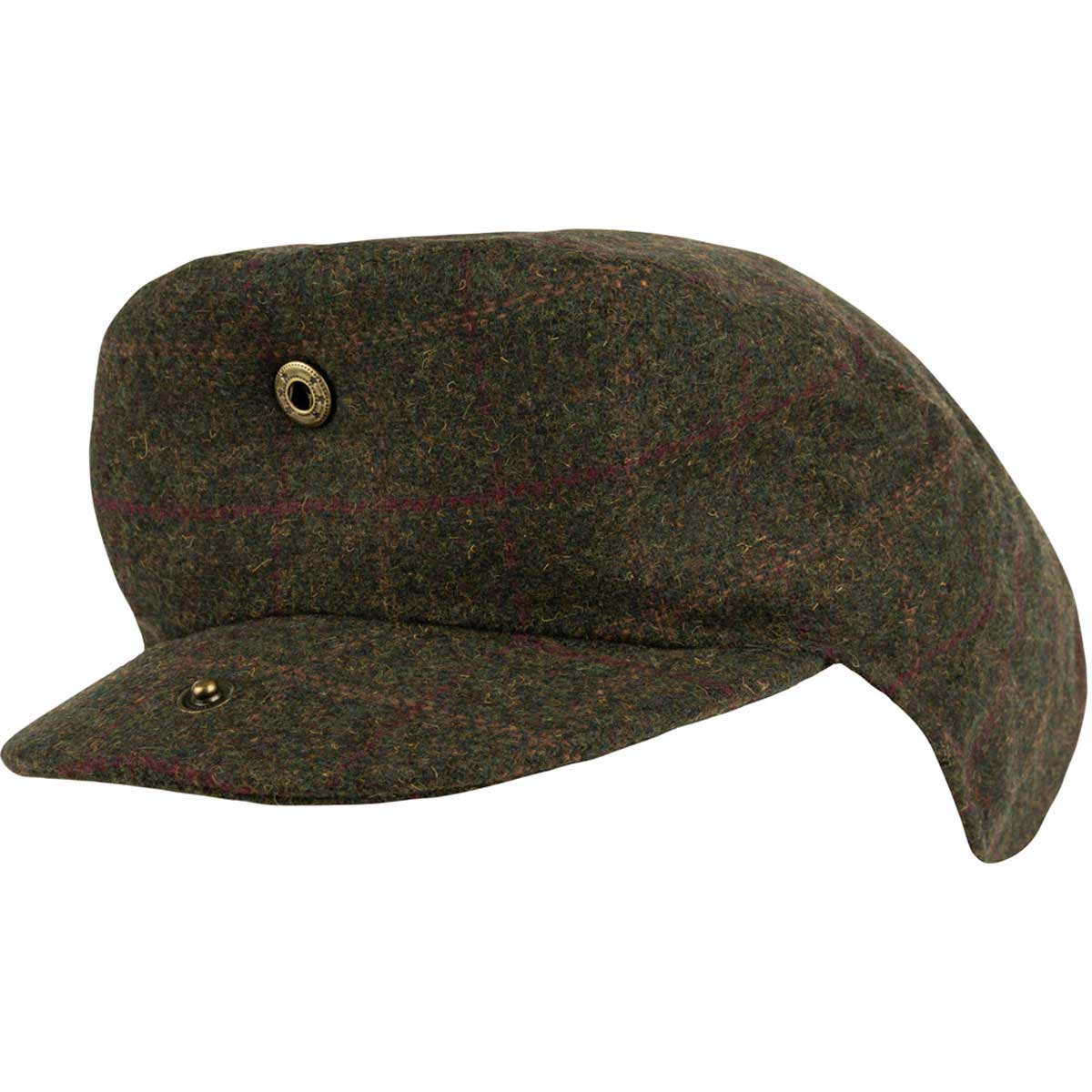 Jack Pyke Wool Blend Flat Cap - dark olive popper