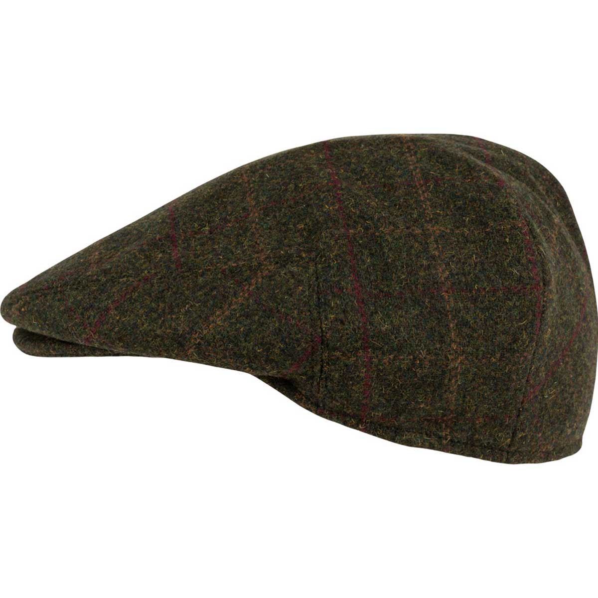 Jack Pyke Wool Blend Flat Cap - dark olive side