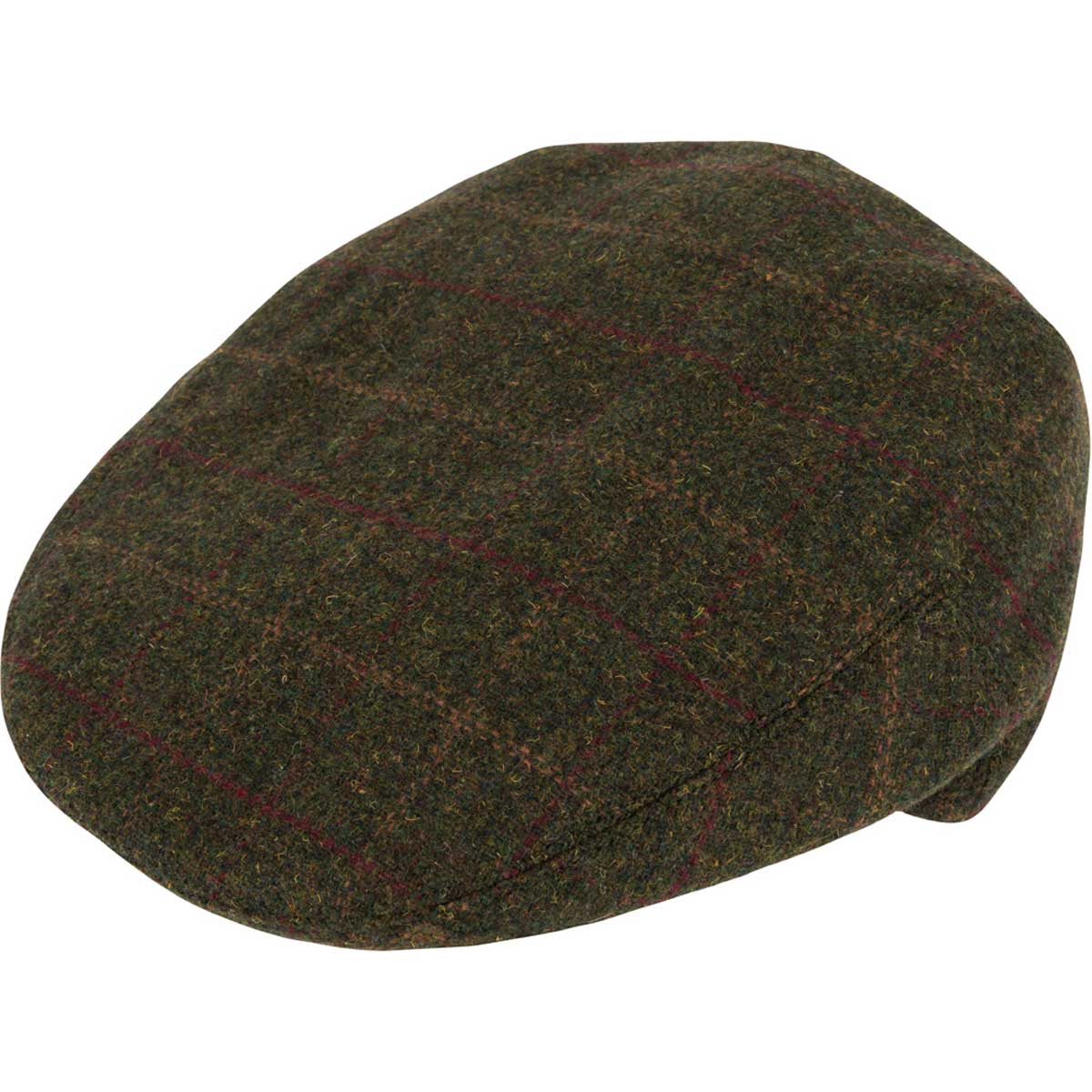 Jack Pyke Wool Blend Flat Cap - dark olive top