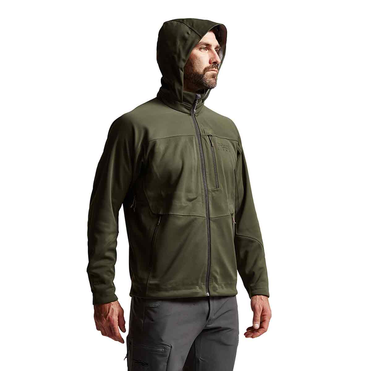 Sitka Jetstream Men's Shooting Jacket - Deep Lichen on model