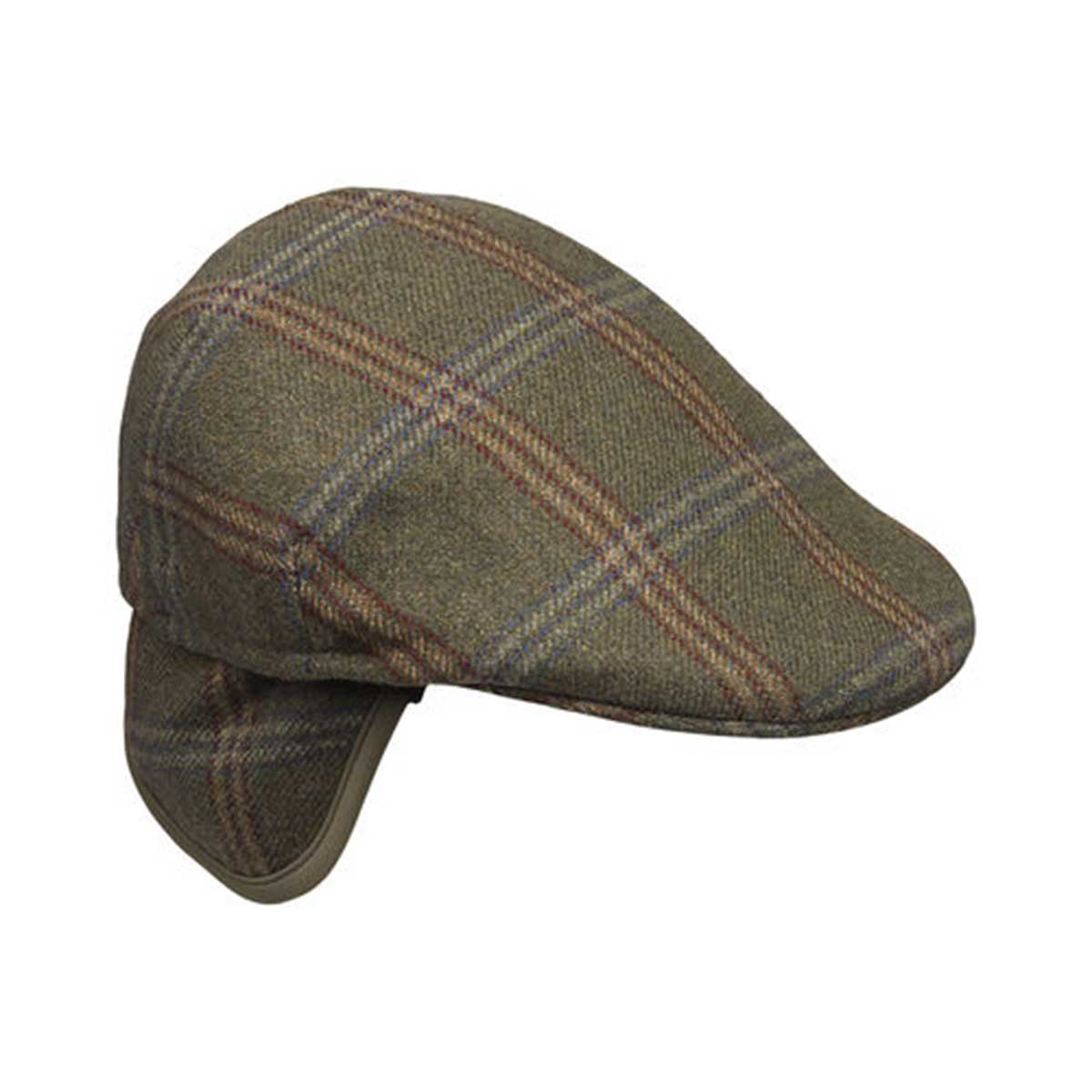 Laksen Chester Tweed Ghillies Flat Cap W.Earwarmer