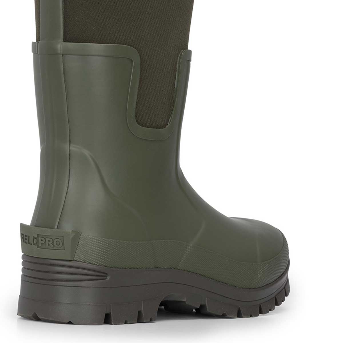 Hoggs of Fife Newport Neoprene 5mm Wellington Boots - green rear