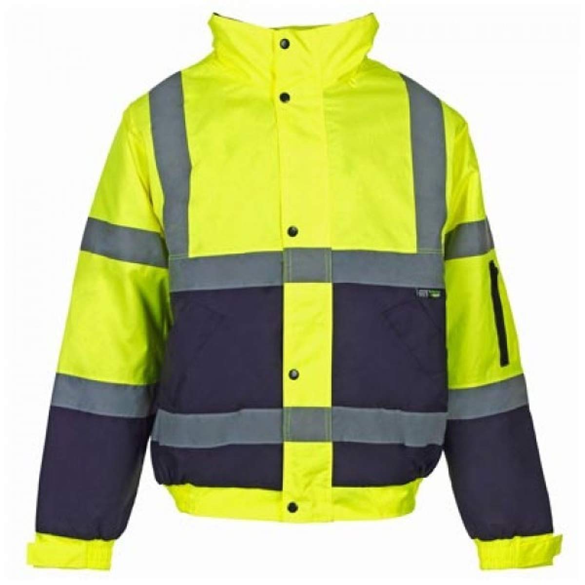 Hi-Vis Reflective 2-Tone Bomber Jacket Yellow Navy