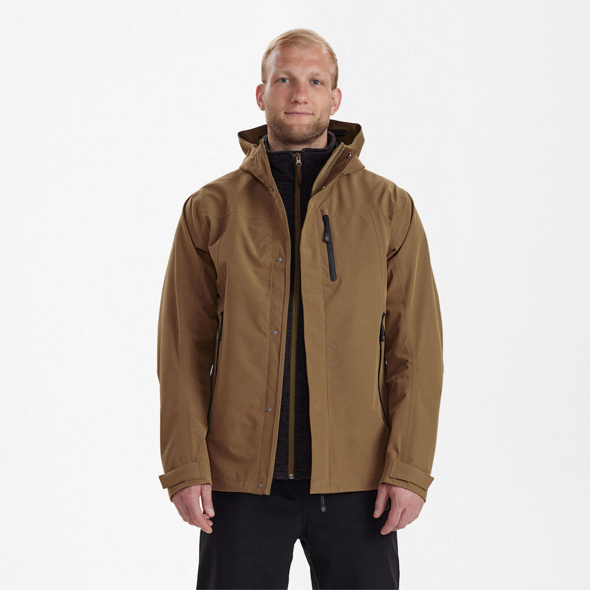 Deerhunter Sarek Shell Jacket With Hood - On Model