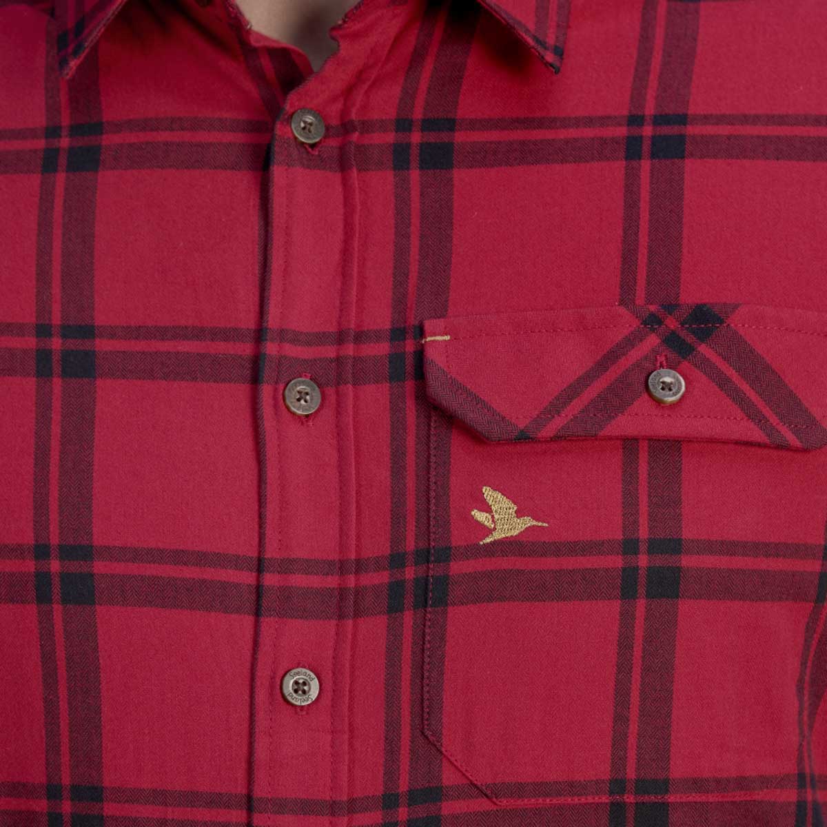 Seeland High Seat Shirt - hunter red chest pocket