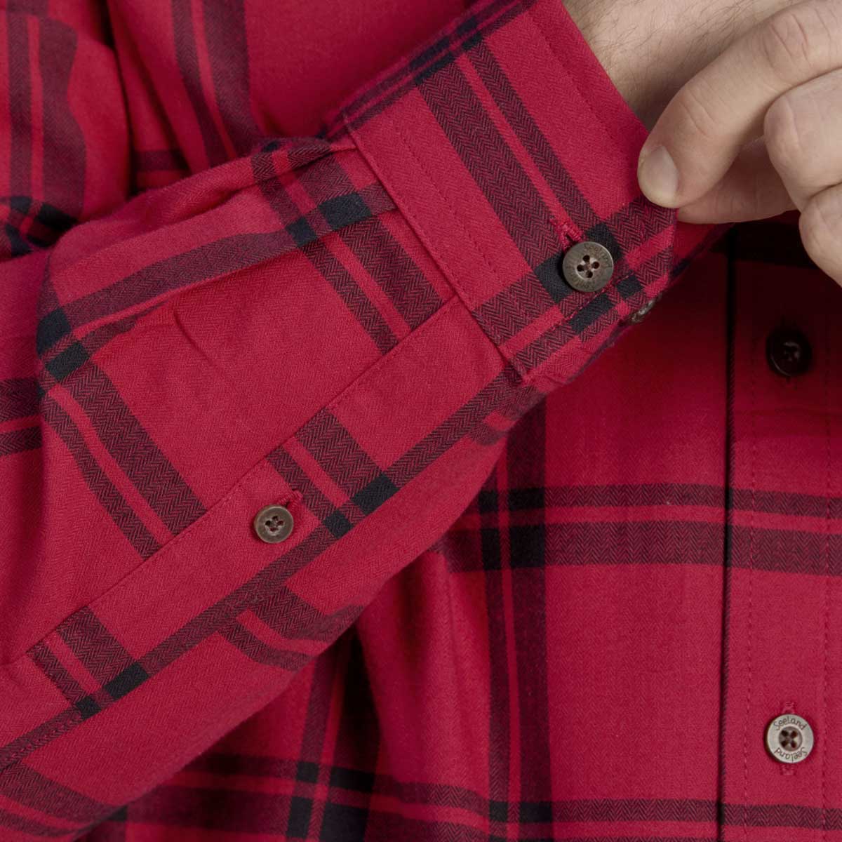 Seeland High Seat Shirt - hunter red cuff 