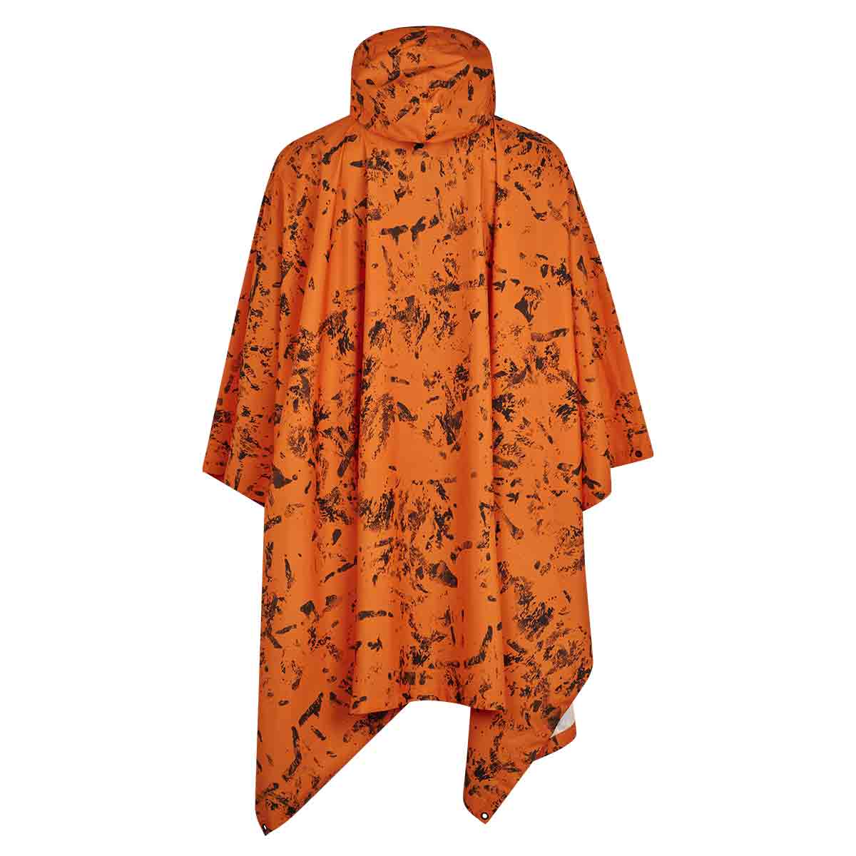 Seeland Taxus Camo Rain Poncho In Vis Orange Blaze Rear