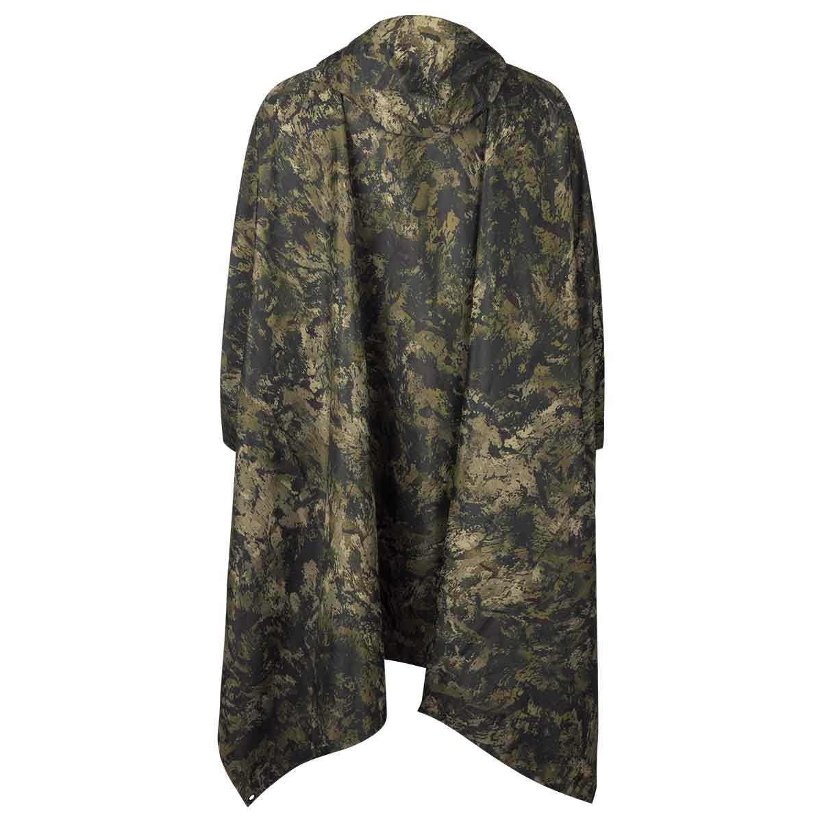 Seeland Taxus Camo Rain Poncho In Vis Green rear