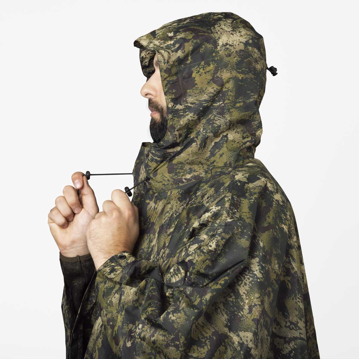 Seeland Taxus Camo Rain Poncho - hood