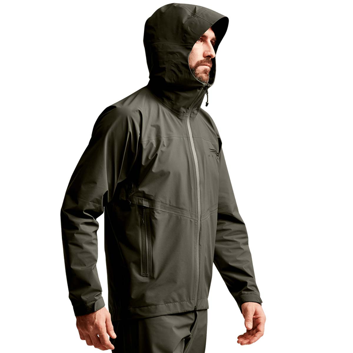 Sitka Dew Point Jacket - Deep Lichen - On model -Side