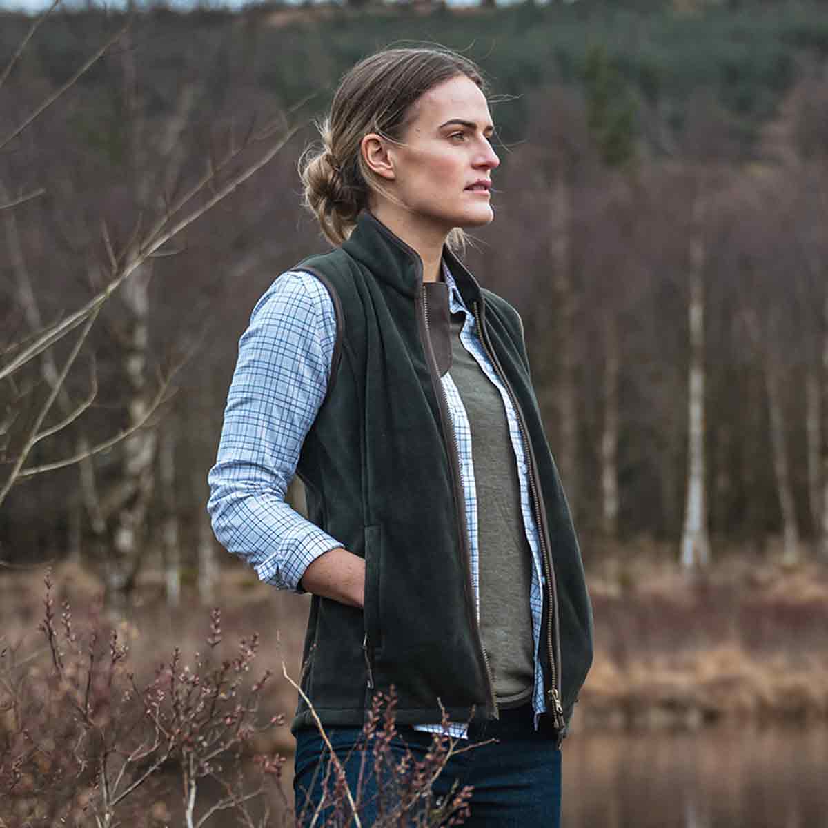 Hogg of Fife Stenton Ladies Fleece Gilet Pine