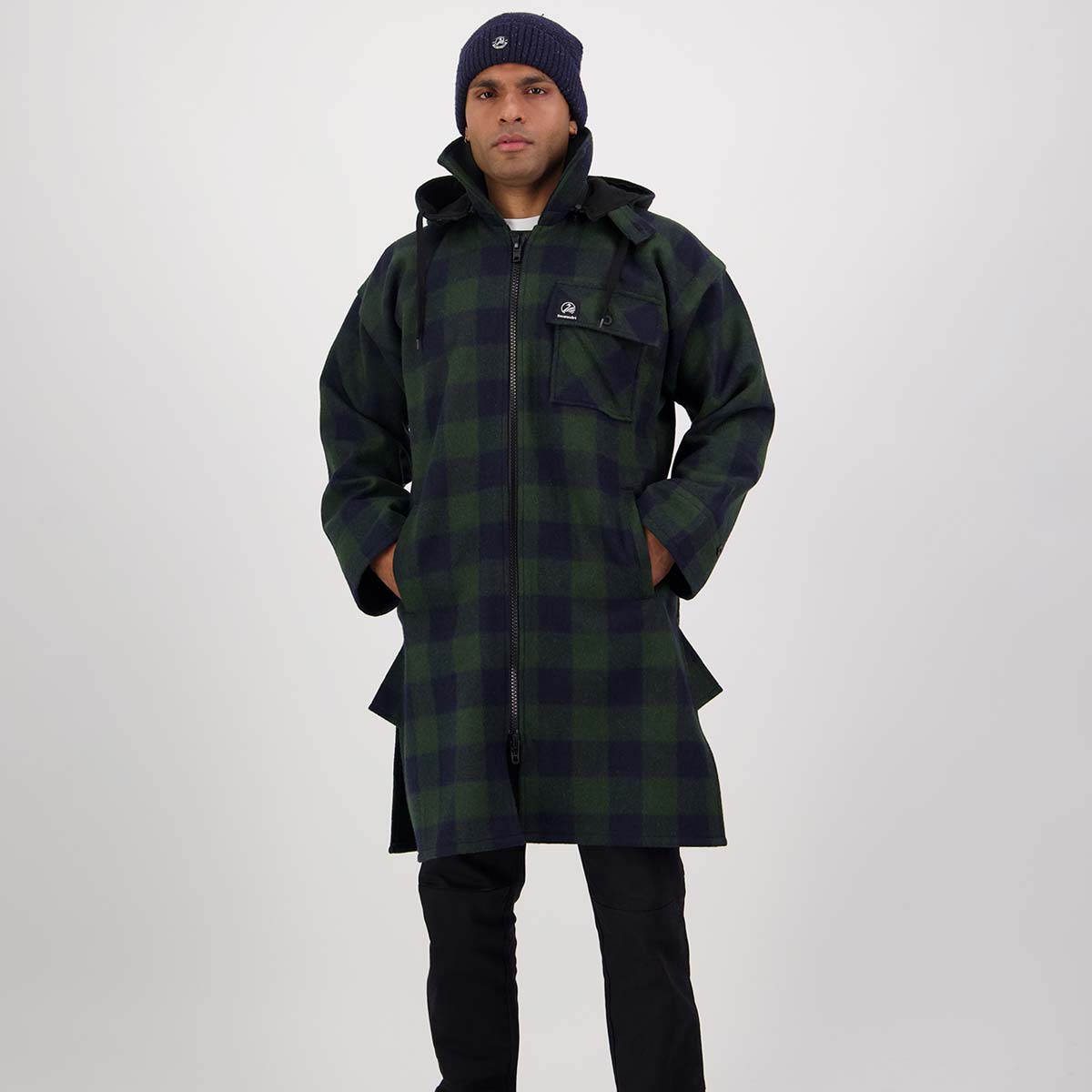 Swanndri Mosgiel Zip Front Bush Shirt Dark Forest Check