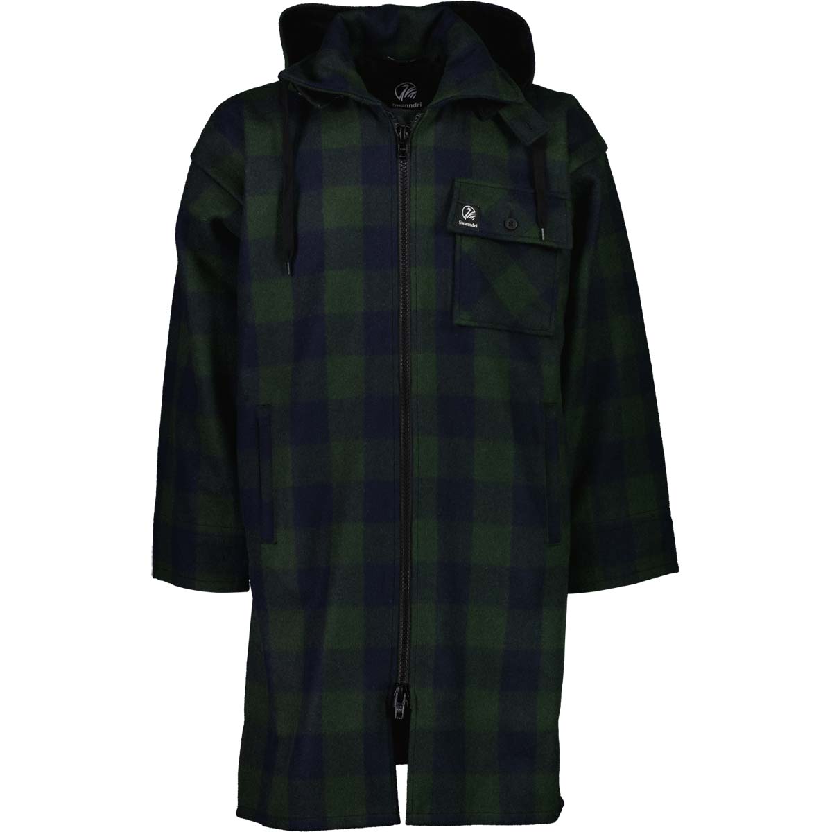 Swanndri Mosgiel Zip Front Bush Shirt Dark Forest Check