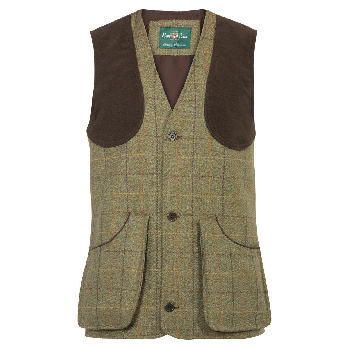 Alan Paine Rutland Men's Shooting Waistcoat Dark Moss