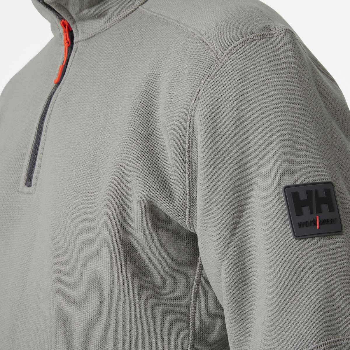 Helly Hansen Kensington Half Zip Knit Fleece Jacket Grey Shoulder