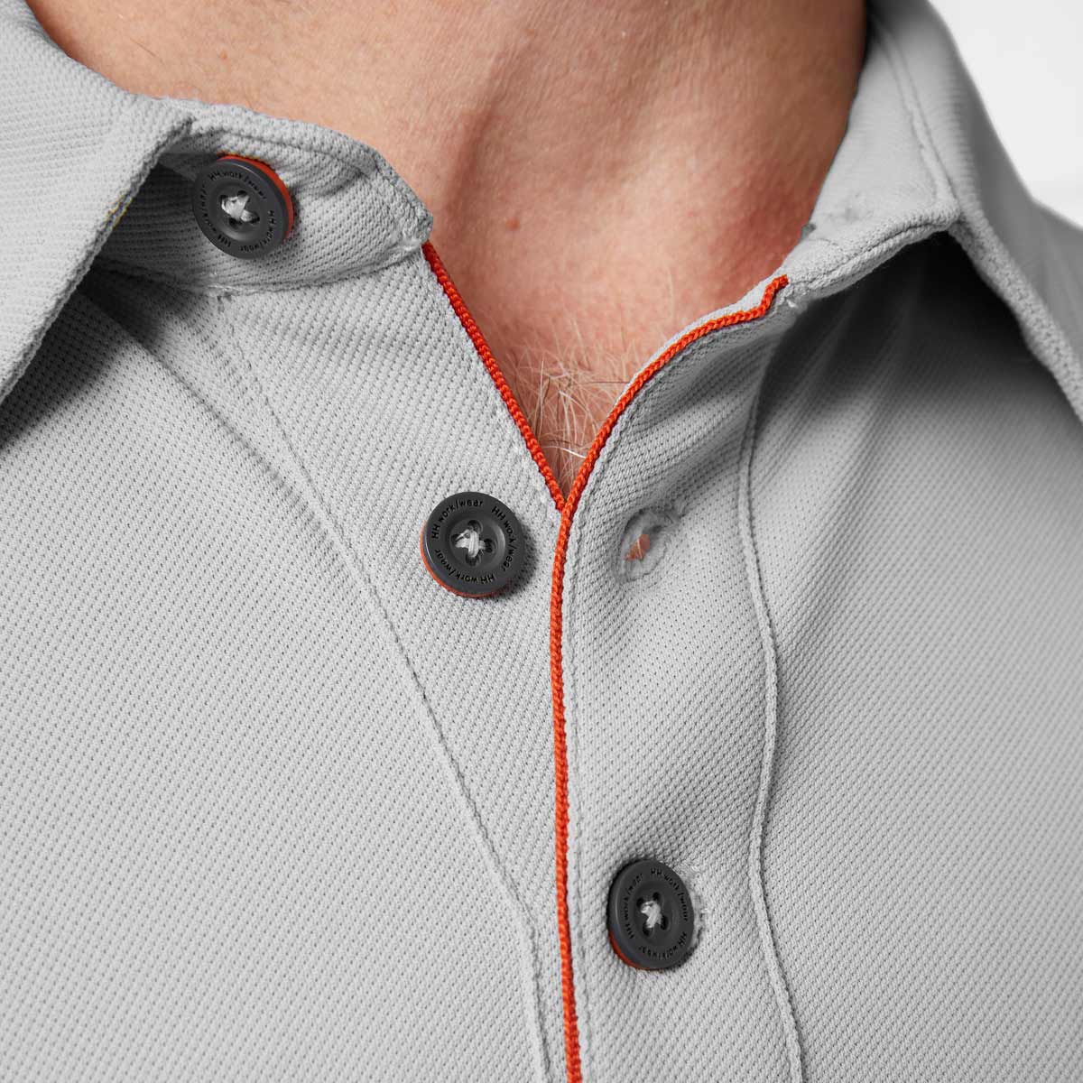 Helly Hansen Kensington Tech Polo Shirt Grey Front detail